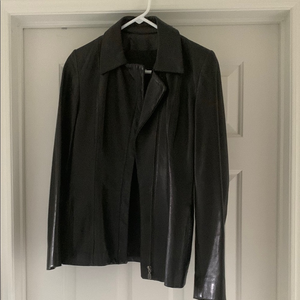 Elegant Black Leather Jacket for Women